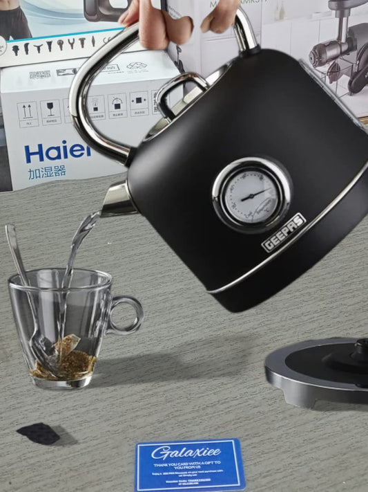 1.8L Stainless Steel Cordless Electric Kettle 3000W | Thermometer | Auto Shut-Off | GK38 - Buy Online Pakistan | Galaxiee.com