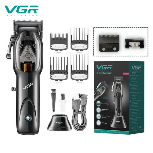 VGR V-653 Hair Clipper Professional Barber Hair Cutting Machine Electric Hair Trimmer Adjustable Haircut Machine Clipper for Men