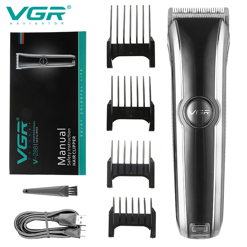 VGR V-288 Hair Clipper Professional Hair Cutting Machine Hair Trimmer Adjustable Cordless Rechargeable