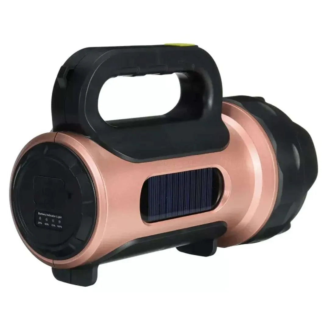 Solar and USB Rechargeable water resistant Long Range Flashlight and power bank