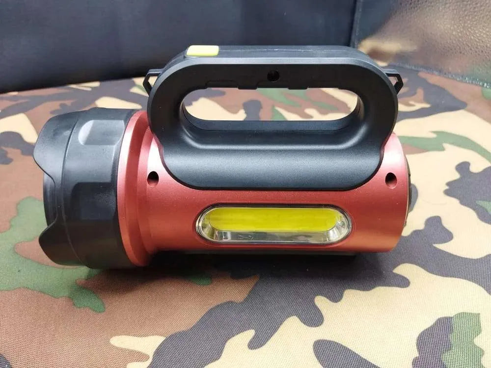 Solar and USB Rechargeable water resistant Long Range Flashlight and power bank