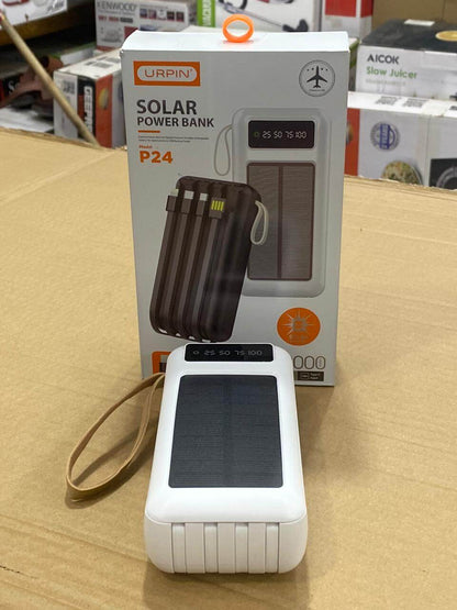 URPIN solar power bank 30000 MAH with solar options and torch light