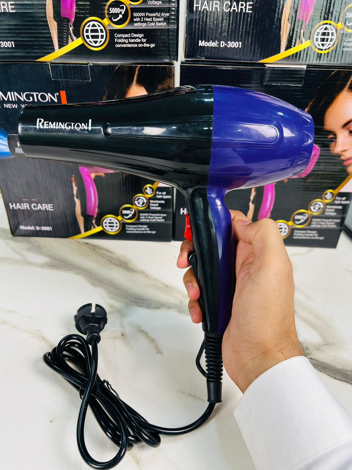 Remington D-3001 Professional 5000W Hair Dryer – Powerful & Reliable
