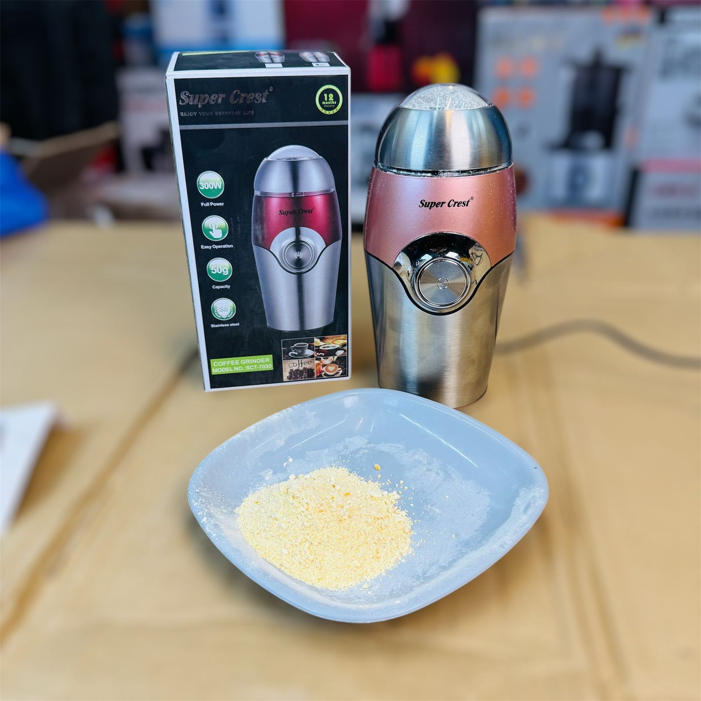 Super Crest Germany 50g Stainless Steel Electric Spice Grinder – Masala & Coffee Grinder