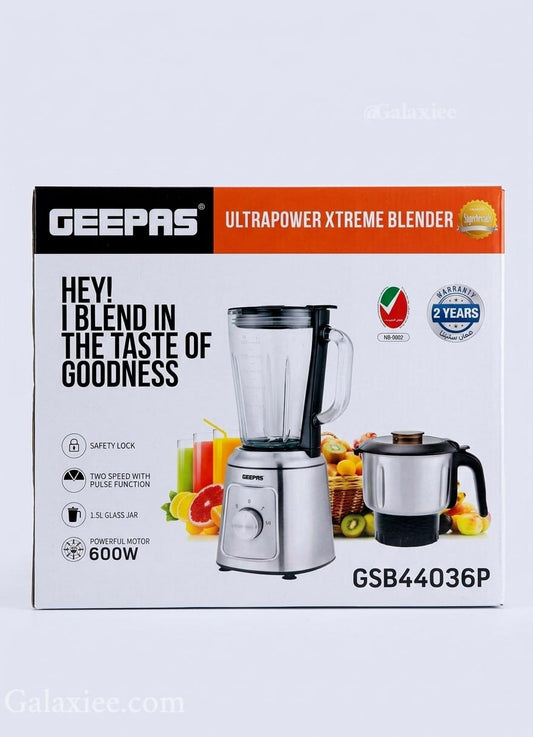 Geepas GSB44036P 600W Ultrapower Xtreme Blender with Grinder