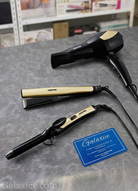 Geepas 3-in-1 Hair Styler Dryer Straightener Curler Galaxiee