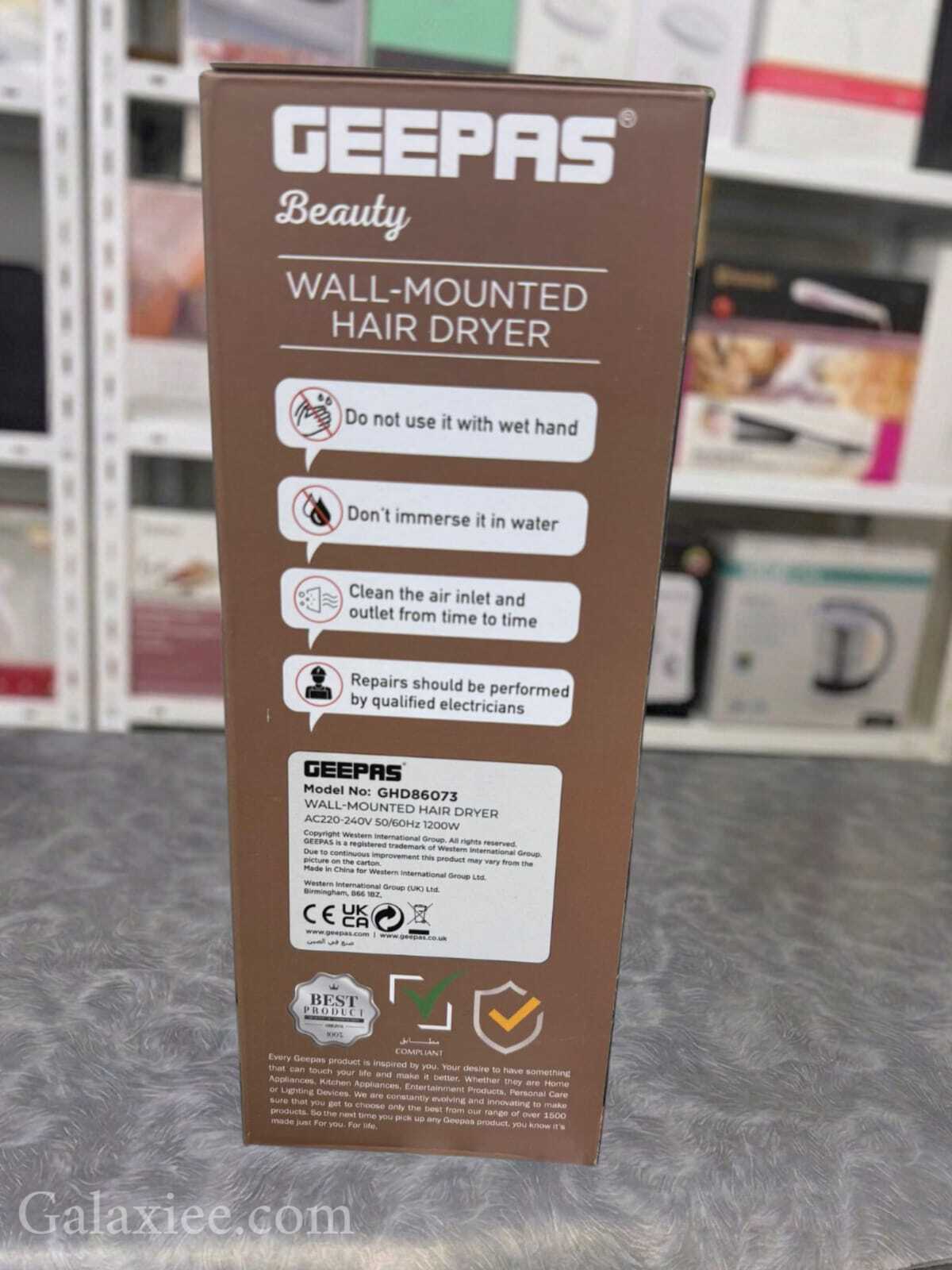 Geepas GHD86073 Wall Hair Dryer 1200W Fast Galaxiee