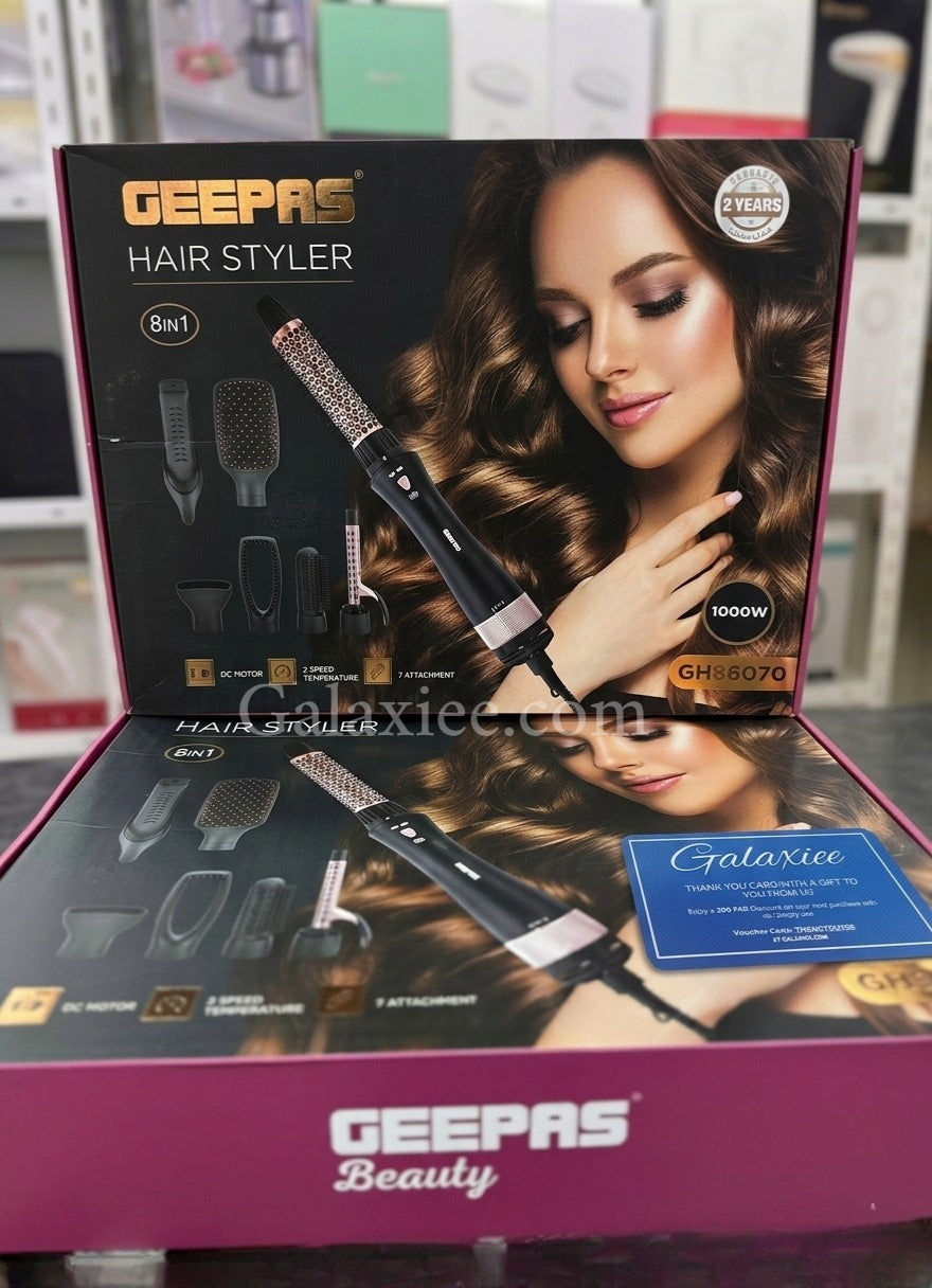 Geepas GH86070 8-in-1 Hair Styler Dryer Brush Galaxiee