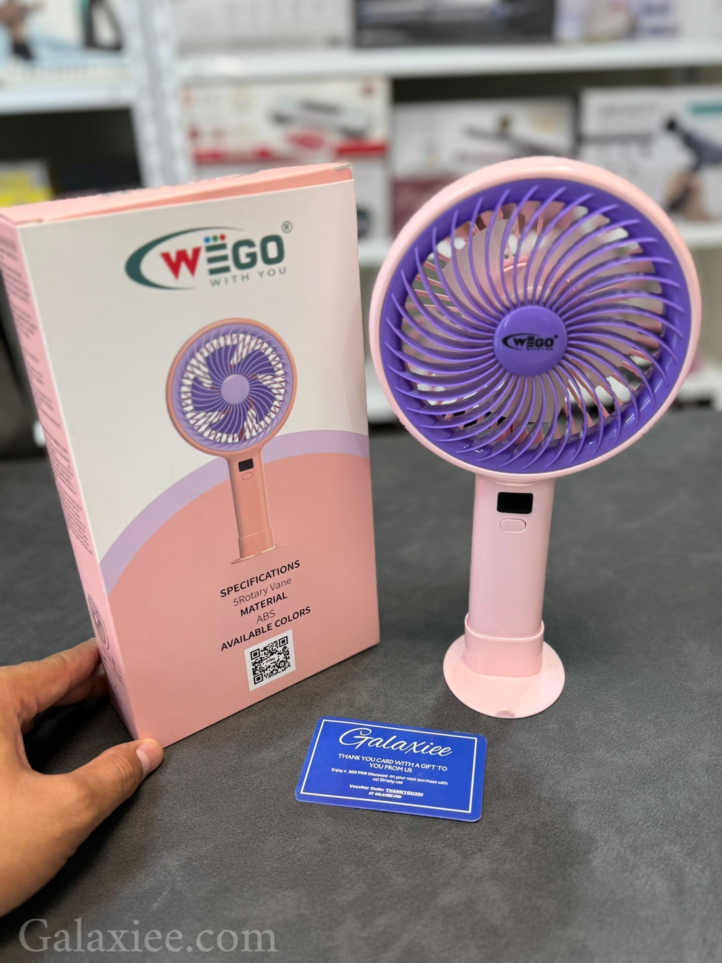 WEGO WG-9916 Mini Fan Rechargeable Portable Galaxiee