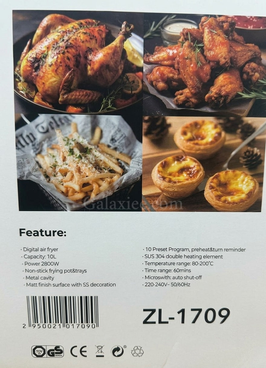 UAKEEN ZL-1709 Digital Air Fryer 10L 2800W Galaxiee