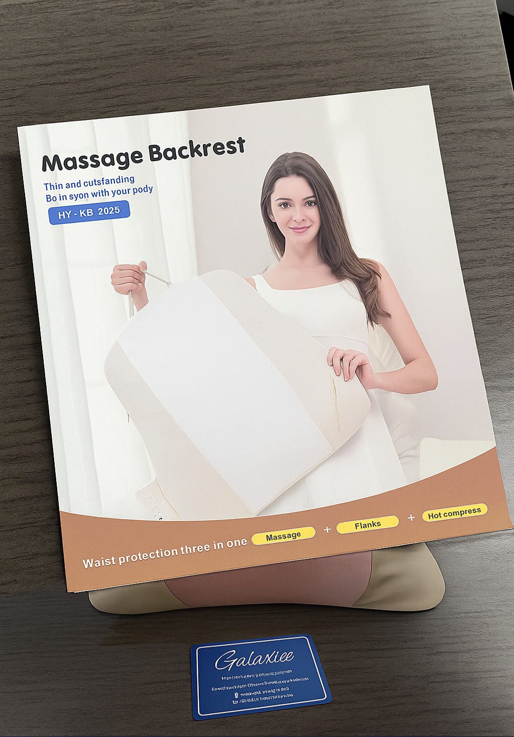 Rechargeable Massage Backrest – 2000mAh Battery | Forward & Reverse Massage + Heat Compress