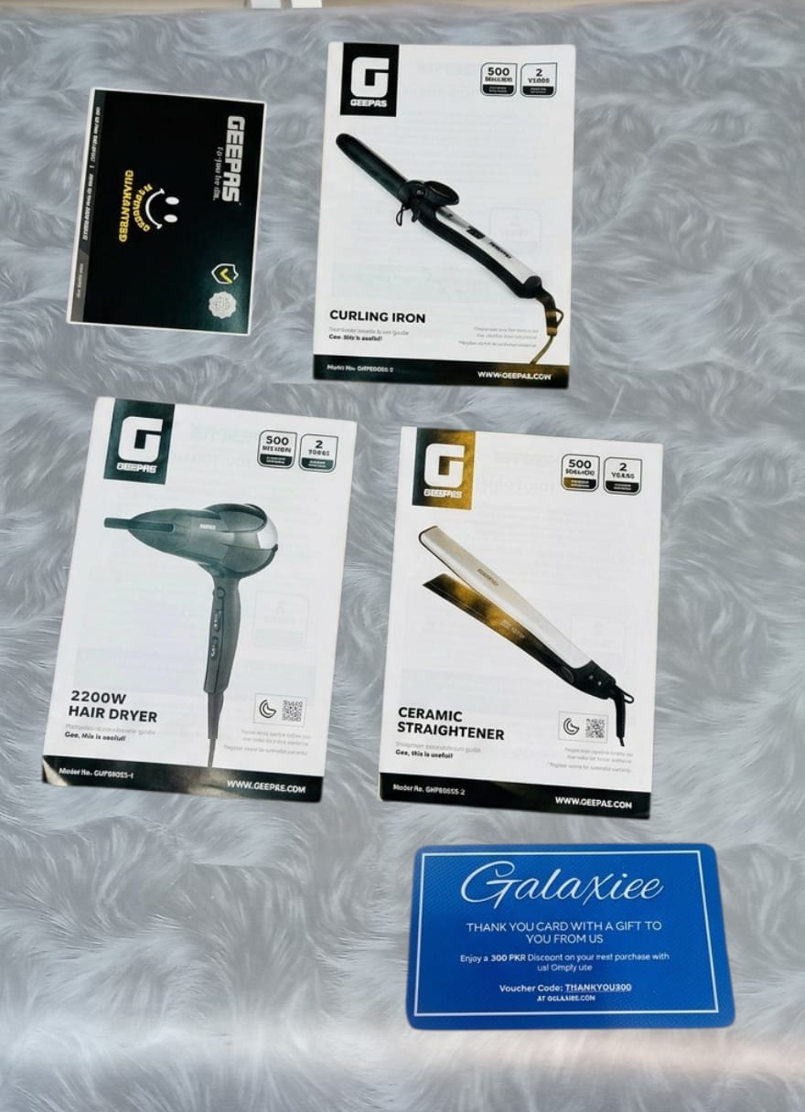 Geepas 3-in-1 Hair Styler Dryer Straightener Curler Galaxiee