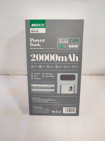 65W Quick Charge Power Bank 20000mAh