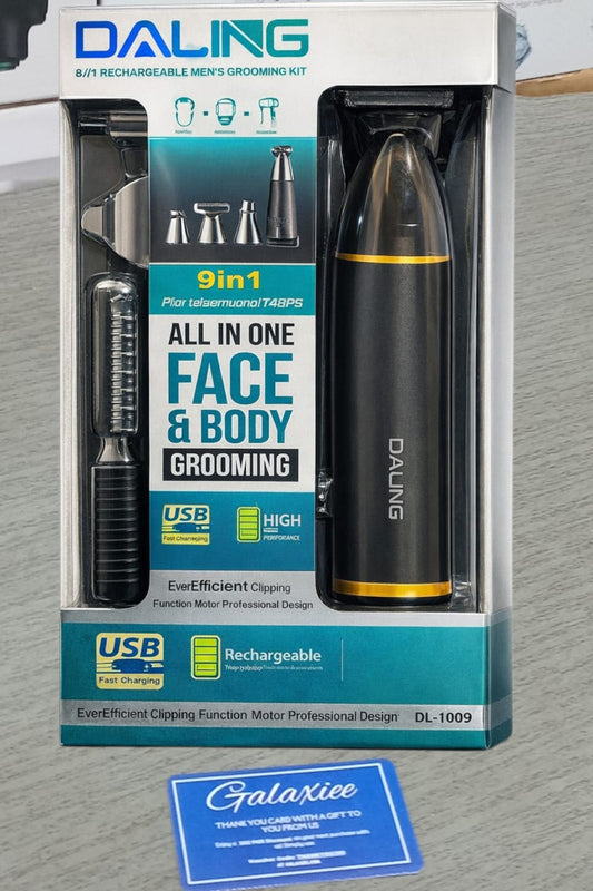 Daling DL-1806 9-in-1 Rechargeable Men’s Grooming Kit | All-in-One Hair & Beard Trimmer - Buy Online Pakistan | Galaxiee.com