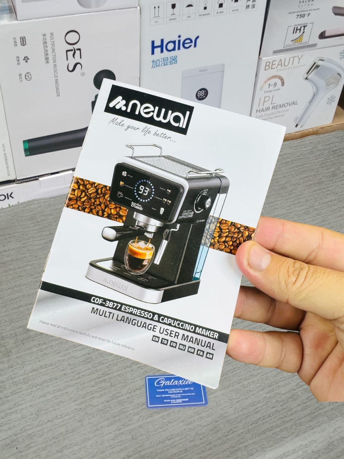 � Galaxiee.com - Newal Italian Espresso Coffee Maker COF-3877 - 20 Bar Pressure Coffee Machine with Milk Frother & Touch LED Display - Buy Online Pakistan