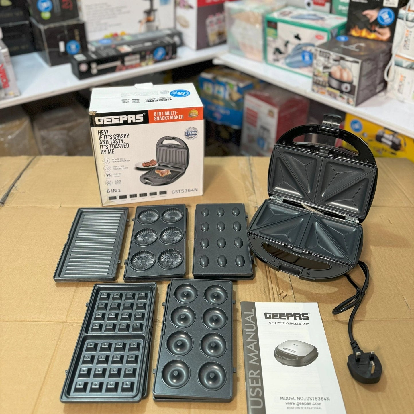 Geepas 6 in 1 Multi Snacks Maker - Galaxiee.com