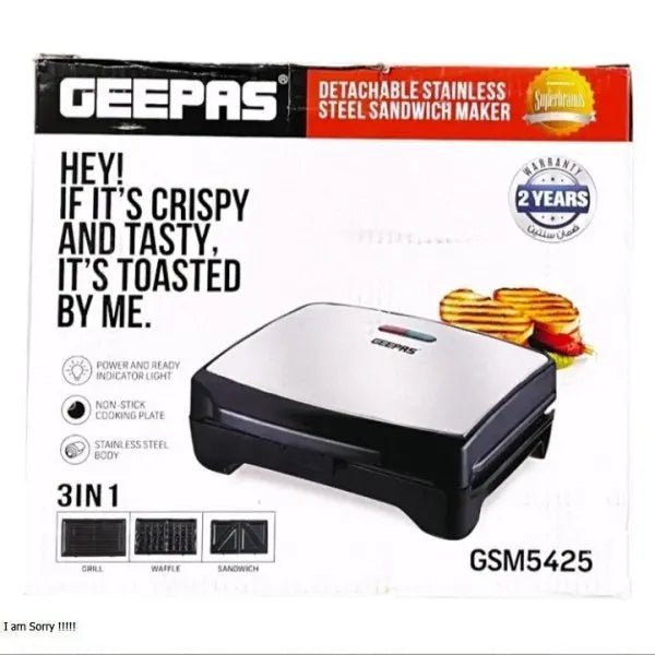 GEEPAS Detachable Stainless Steel Sandwich Maker GSM5425 - Galaxiee.comSandwich Maker