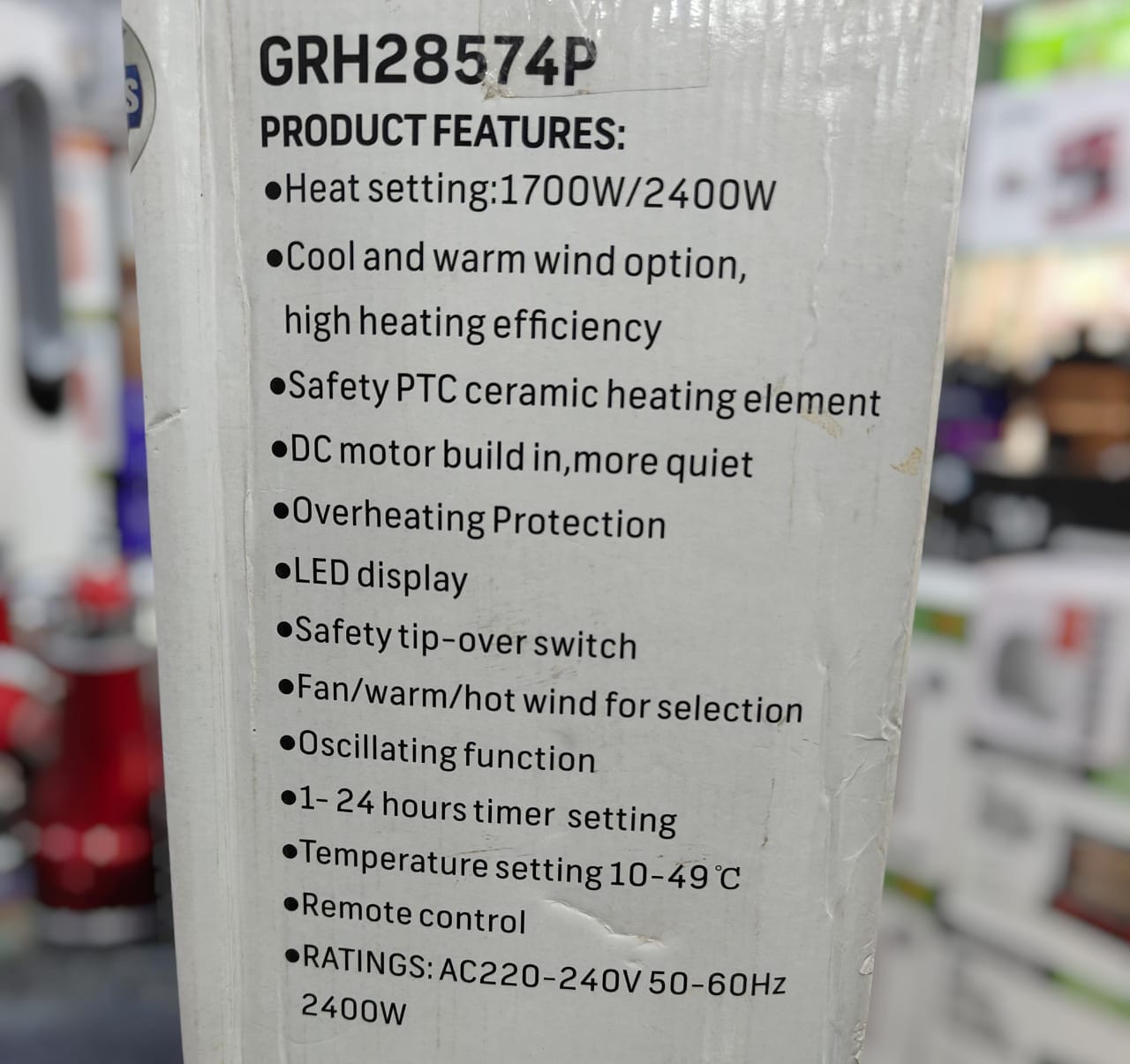 Geepas PTC Ceramic Fan Heater – GRH28574P | 2400W High-Efficiency Room Heater with LED D - Buy Online Pakistan | Galaxiee.com