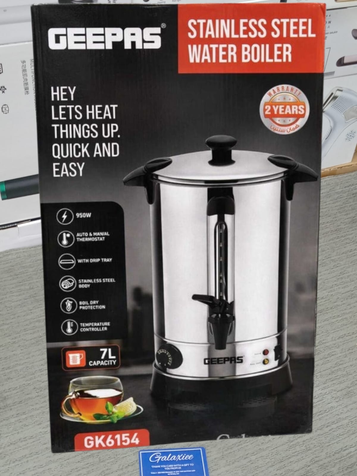 Geepas Stainless Steel Water Boiler – 7L / 10L / 20L Electric Hot Water Dispenser with T - Buy Online Pakistan | Galaxiee.com