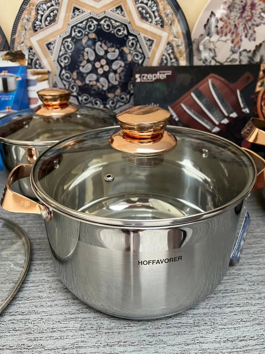 HOFFAVORER 8 PCs Stainless Steel Cookware Set - Buy Online Pakistan | Galaxiee.com