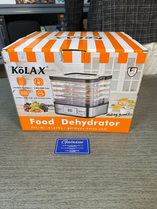 KOLAX Food Dehydrator – 5 BPA-Free Trays | Adjustable Temperature | 360° Airflow - Buy Online Pakistan | Galaxiee.com