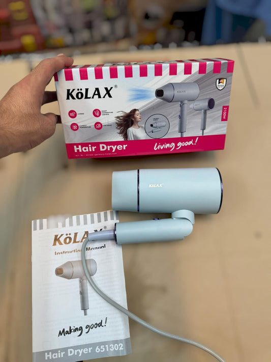 Kolax Professional Foldable Hair Dryer – 2100W Powerful Blow Dryer - Buy Online Pakistan | Galaxiee.com