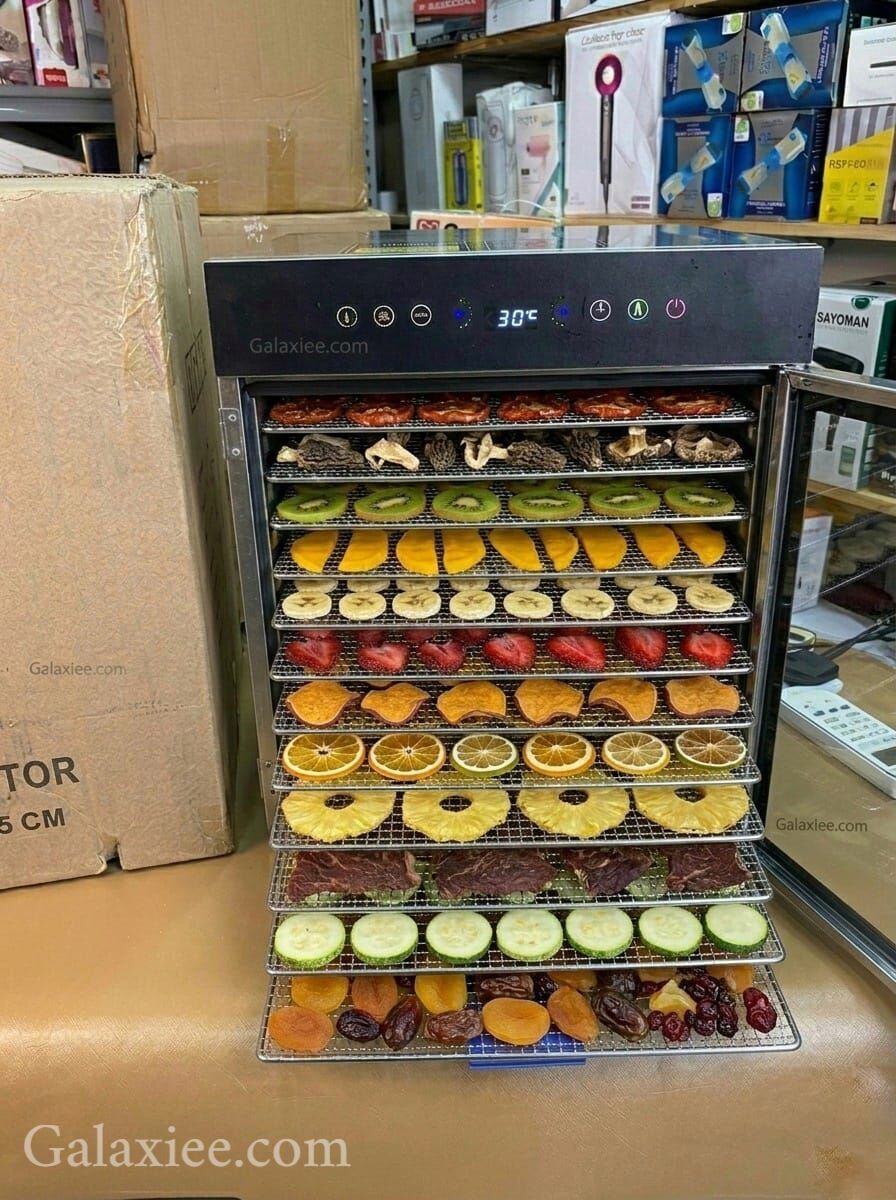 Premium Stainless Steel Food Dehydrator 12 Trays 1000W – Commercial Electric Fruit & Me - Buy Online Pakistan | Galaxiee.com