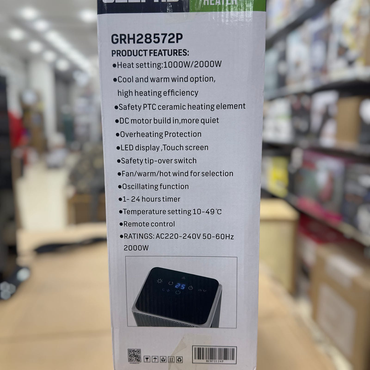 Geepas Tower PTC Heater GRH-28572 | 2000W Ceramic Room Heater