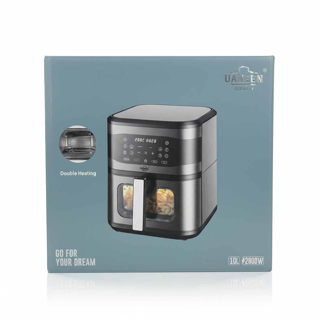 UAKEEN Germany 10L Digital Air Fryer ZL-1709 – 2800W Large Capacity Oil-Free Fryer - Buy Online Pakistan | Galaxiee.com