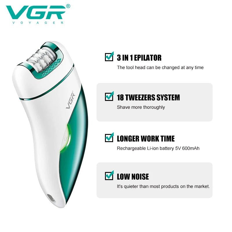 VGR V - 731 3in1 Hair Removal Machine Lady Shaver - Galaxiee.comHair Removal