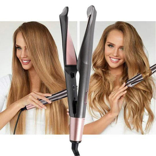 2-in-1 Hair Twist Straightener & Curling Iron — Dual Function Flat Iron for Sleek Straig - Buy Online Pakistan | Galaxiee.com