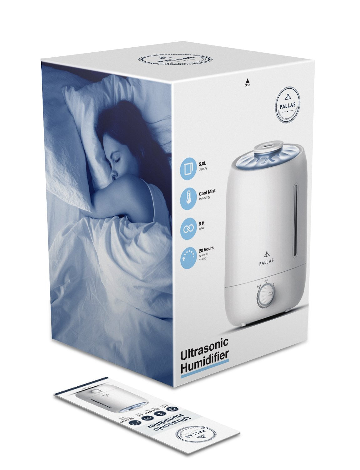 Pallas Ultrasonic Cool Mist Humidifiers with 5L Water tank