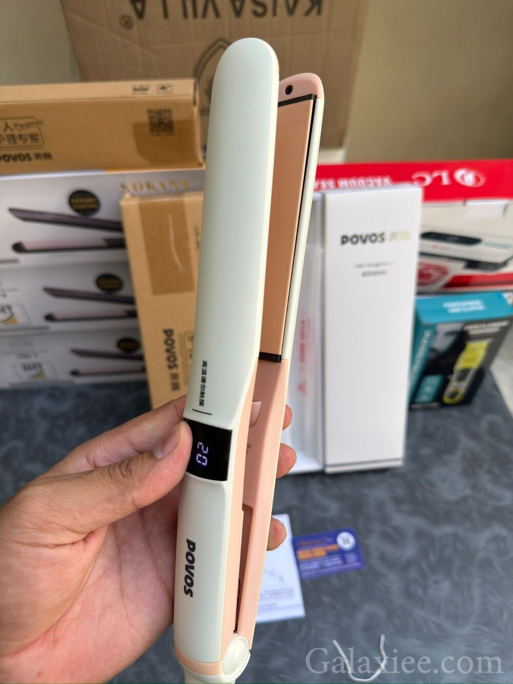 Povos Hair Straightener 220C Fast Heating Iron Galaxiee