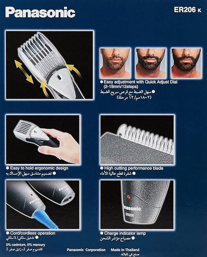 Panasonic ER206K AC/Rechargeable Beard & Hair Trimmer