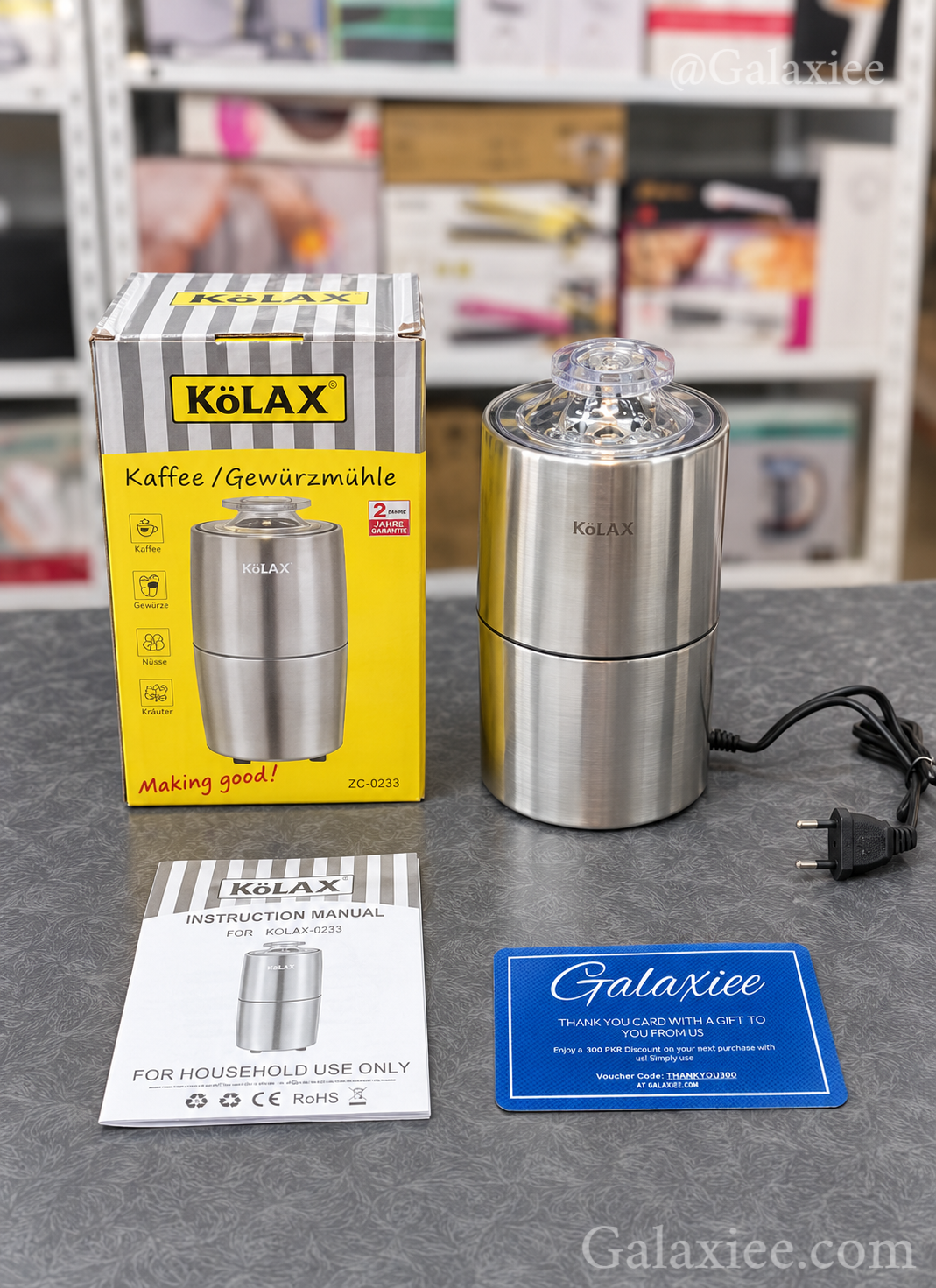 Kölax ZC-0233 Coffee & Spice Grinder 280W Stainless Steel – Galaxiee