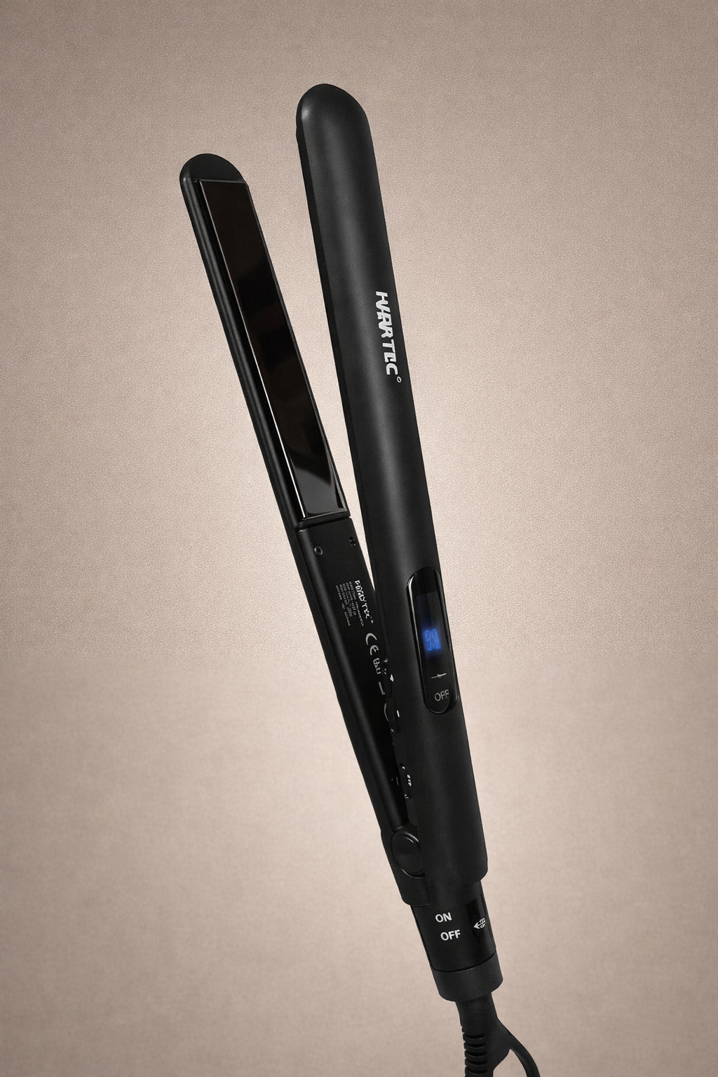HAIRTEC Digital Hair Straightener 45W – Titanium & Chromium Plates, 50–230°C Fast Heat