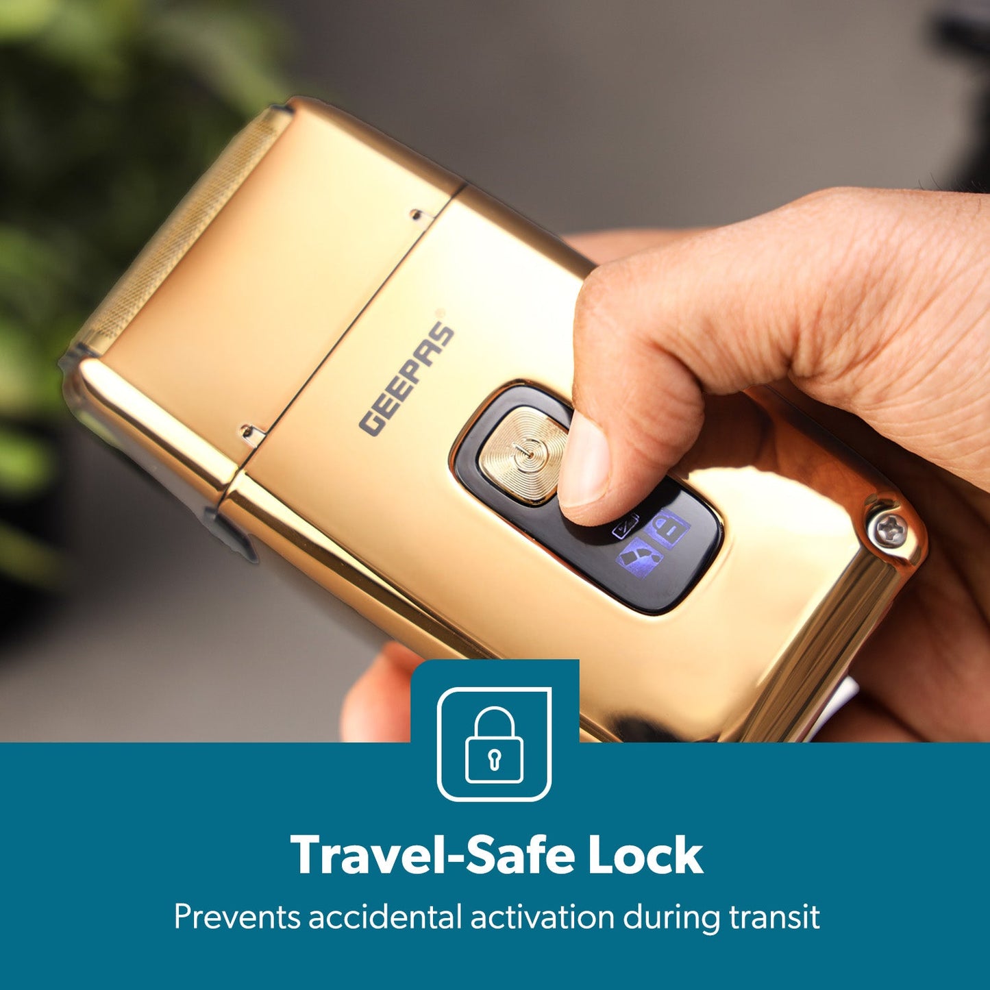 Golden Triple-Blade Waterproof Electric Foil Shaver | Wet & Dry Travel Shaver for Men