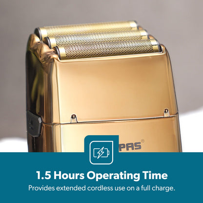 Golden Triple-Blade Waterproof Electric Foil Shaver | Wet & Dry Travel Shaver for Men