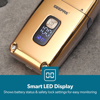 Golden Triple-Blade Waterproof Electric Foil Shaver | Wet & Dry Travel Shaver for Men