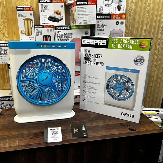 Geepas Rechargeable 12" Box Fan GF919 - #galaxiee.com#