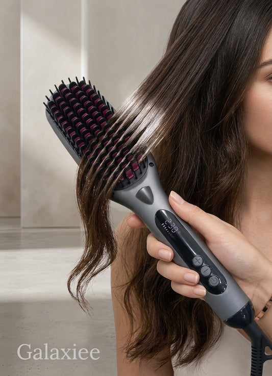 Digital Hair Straightening Brush with Temperature Display – Galaxiee