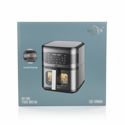 UAKEEN Germany 10L Digital Air Fryer ZL-1709 – 2800W Large Capacity Oil-Free Fryer