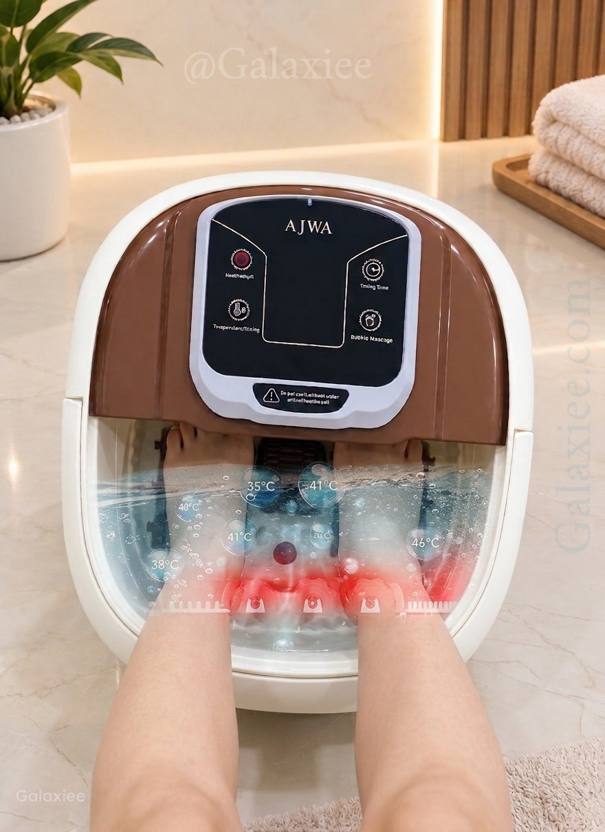 AJWA Foot Massager with Heat, Bubbles & Rollers – Galaxiee
