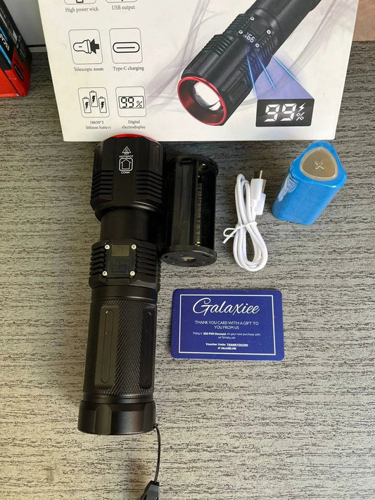 Heavy Duty DIGITAL FLASH LIGHT (TORCH ) Lot Imported - #galaxiee.com#