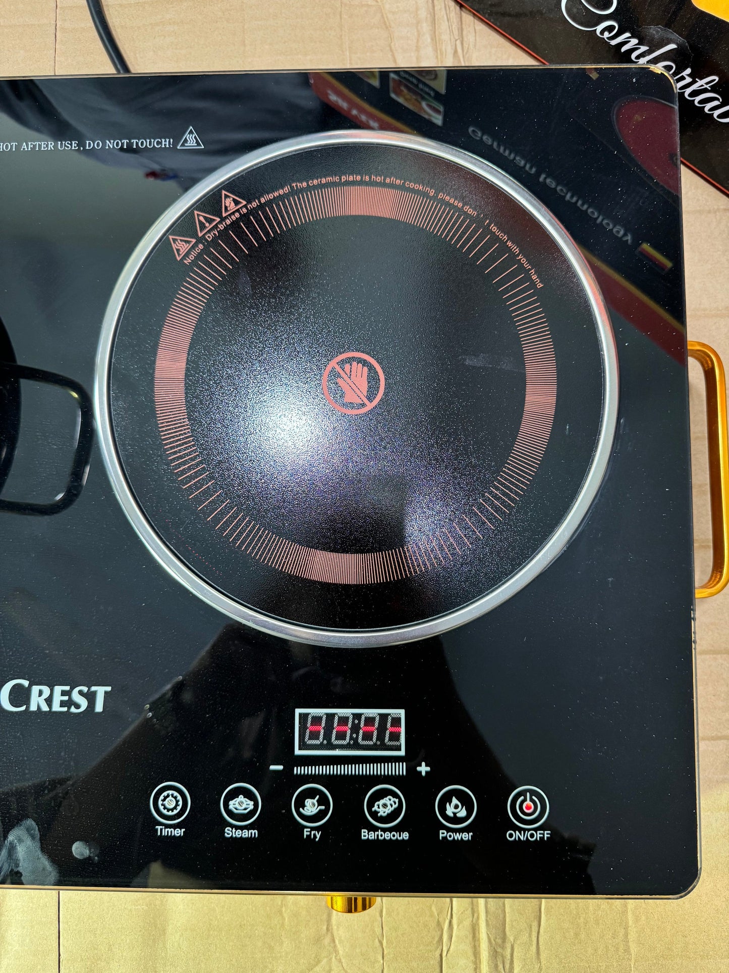 German Lot 2-Burner Silver Crest Infrared Cooker Hot Plate | 7000 W High-Power Dual Burner