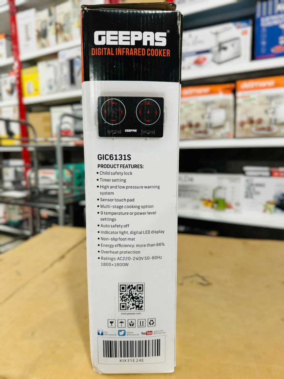 Geepas 3600W Double Digital Hot Plate – GIC6131 | Dual Burner Infrared Stove