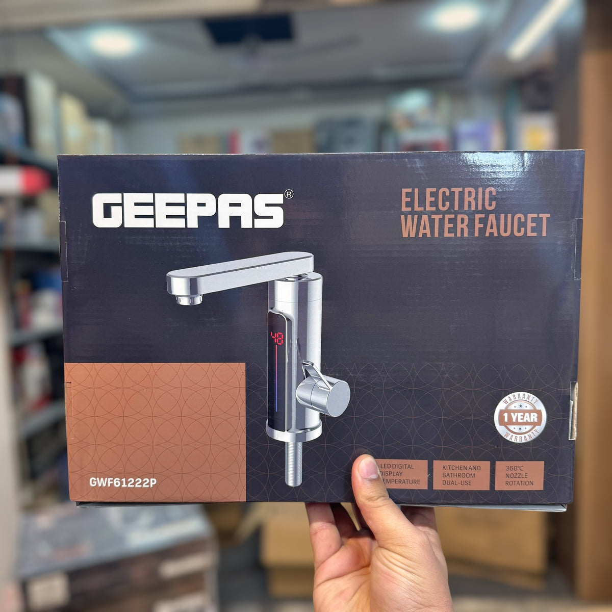Geepas Instant Electric Water Heating Faucet – Model GWF61222P | Instant Hot Water Tap