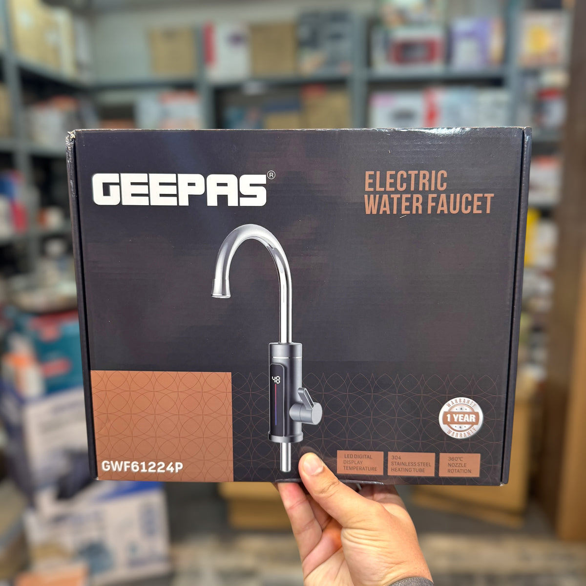 Geepas Instant Electric Water Heating Faucet – Model GWF61224P | Instant Hot Water Tap