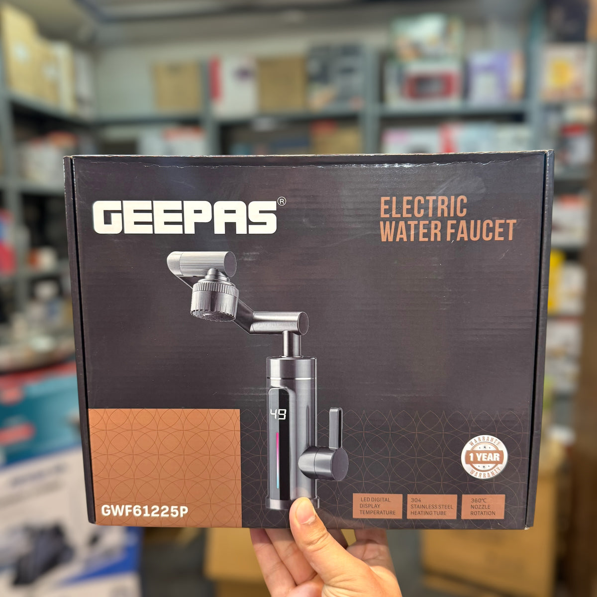 Geepas Instant Electric Water Heating Faucet – GWF61225P, Hot & Cold Tap