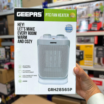 Geepas PTC Fan Heater GRH28565P – 1500W Fast Room Heating